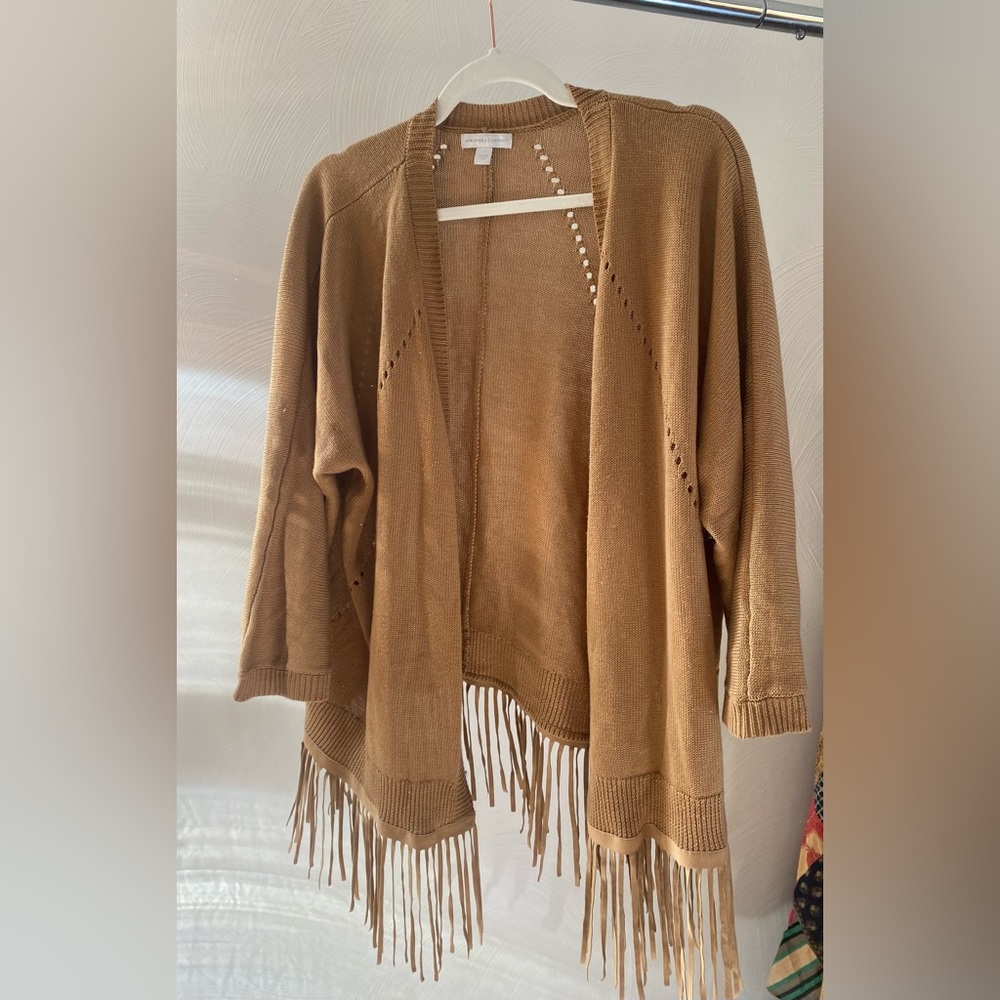 Knit Cardigan with Fringe with NY & Company